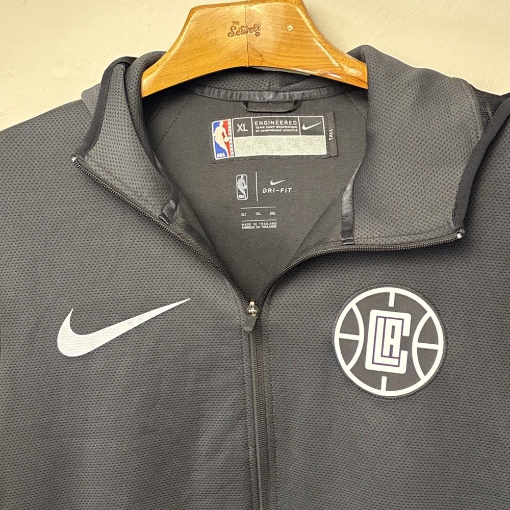 Nike Los Angeles LA Clippers NBA Team Issued Full Zip Hoodie Gray Men's XLT